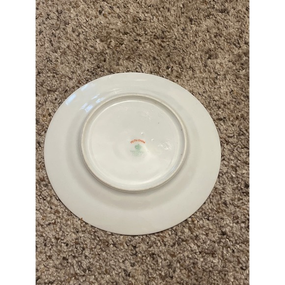 Vintage Meito China Bread Butter  Plate  Japan Hand Painted Green Orange Flower - Picture 4 of 6